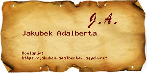 Jakubek Adalberta névjegykártya